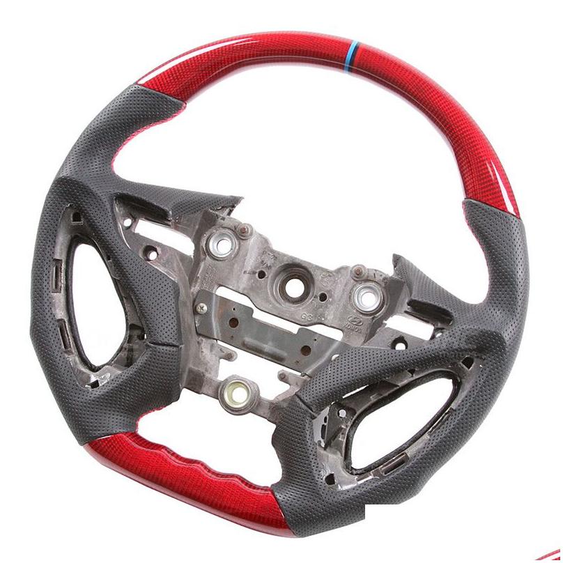 Volant de voiture en fibre de carbone véritable compatible avec les accessoires Hyundai Sonata, livraison directe, système de pièces automobiles pour motos automobiles Dho