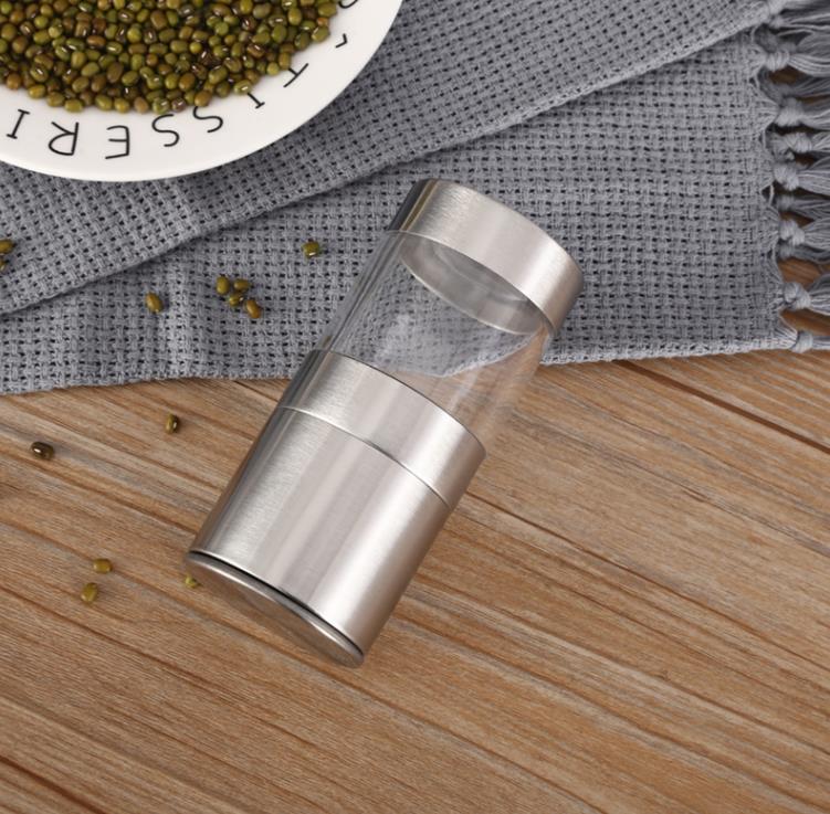 Manual Pepper Mill Salt Shakers One-handed Pepper Grinder Stainless Steel Spice Sauce Grinders Stick Kitchen Tools SN929