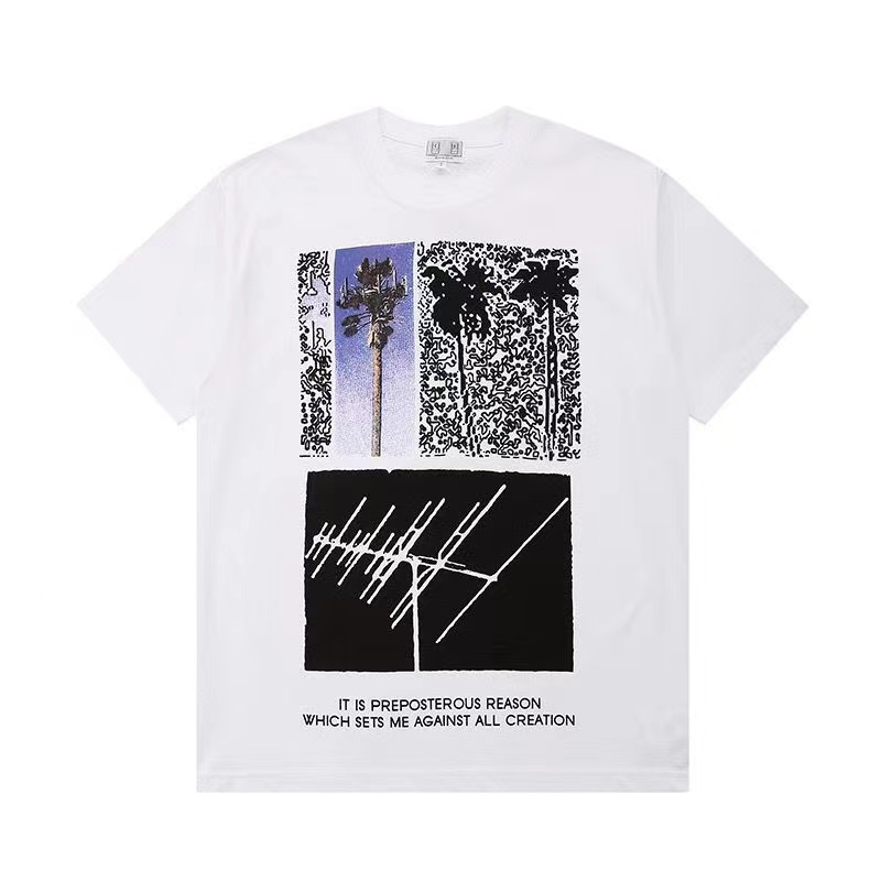 maglietta da uomo firmata T-shirt da uomo Cav Empt 100% cotone Alta qualità Ricevi Antenna C.e Cavempt t Coconut Tree Print Maglietta da uomo pura firmata