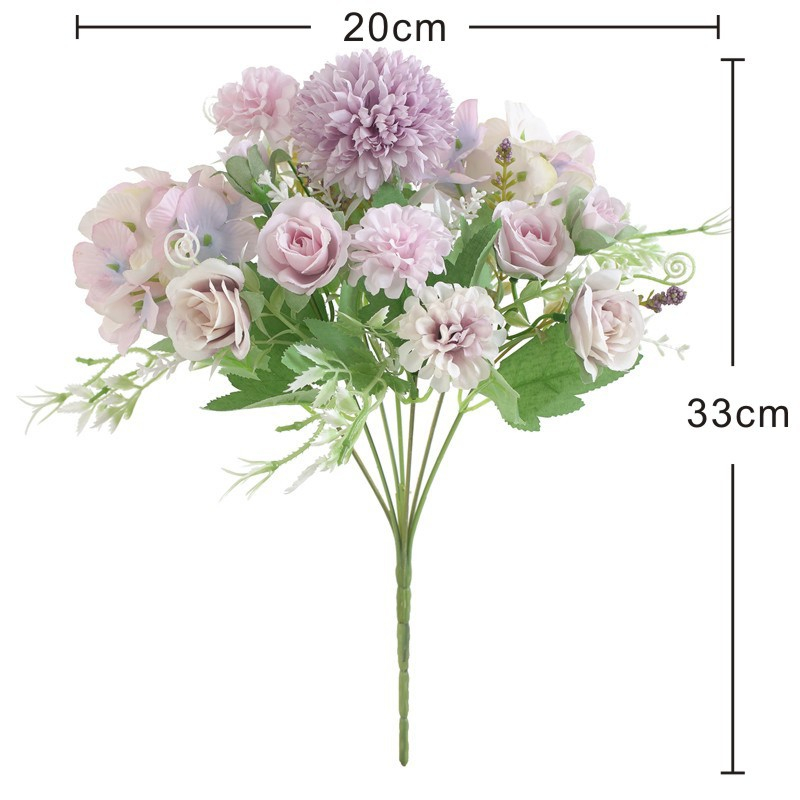 Großhandel 13 Zoll Seide Pfingstrose Hortensien Blumenstrauß 7 Gabeln Künstliche Blume für Hochzeit Hausgarten Dekoration