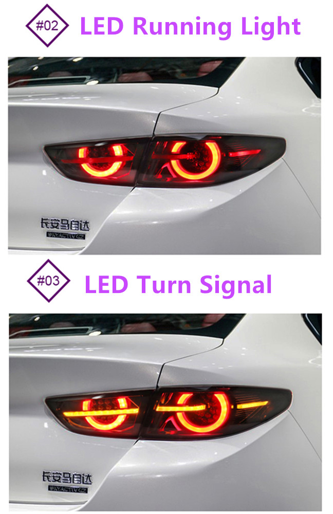 LED الخلفي تشغيل ضوء ذيل الفرامل ل Mazda 3 Axela Car Leillight 2020-2022 إكسسوارات إشارة الإشارة