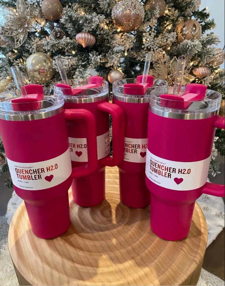 Stock de vente chaude 1: 1 Même stock américain Winter Pink Édition limitée H2.0 Cosmo Pink Parade TUMBLER 304 tasses à vin swig Cadeau de la Saint-Valentin Flamingo Target Bouteilles d'eau rouges USA