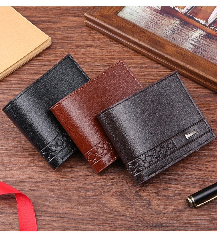 DHLWallets Men PU Wire Compression Large Capacity Multifunctional Business Short Credit Card Holder Mix Color