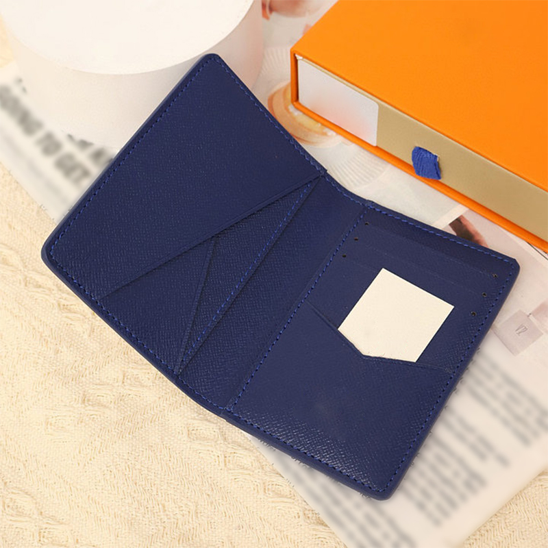 Luxury wallet Credit card package coin Volcano Blue and black wallets Leather Bank card package Card Holder designer short wallets clutch bag with box