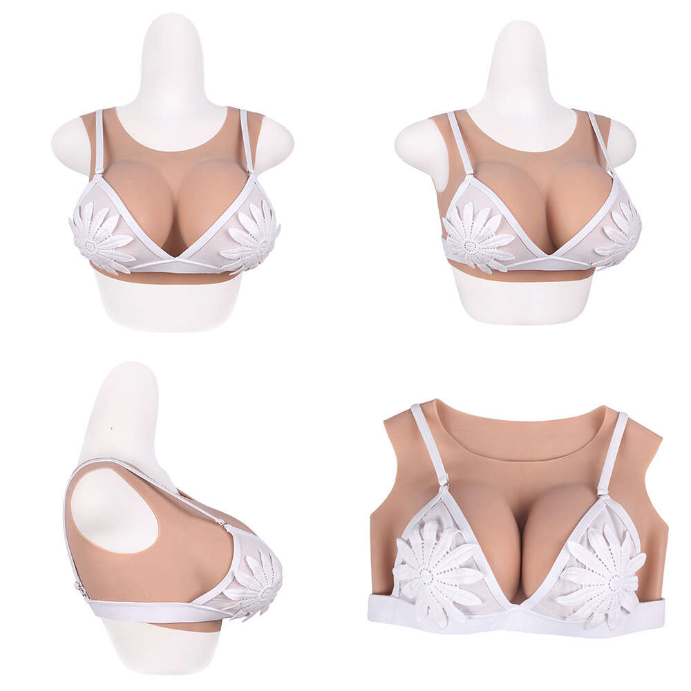 Cosplay Realistic Silicone Breast Forms Round Neck Big Breasts Fake Tits False Boobs for Transgender Dragqueen Crossdresser