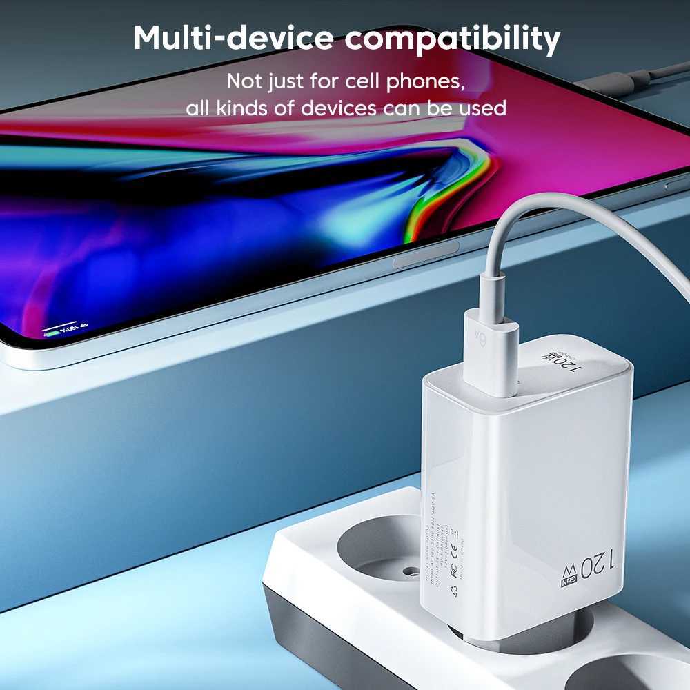 携帯電話充電器ガン120W USB充電器高速充電タイプCケーブル携帯電話充電器for Huawei Samsung 12クイックチャージ5.0 USB Cケーブル