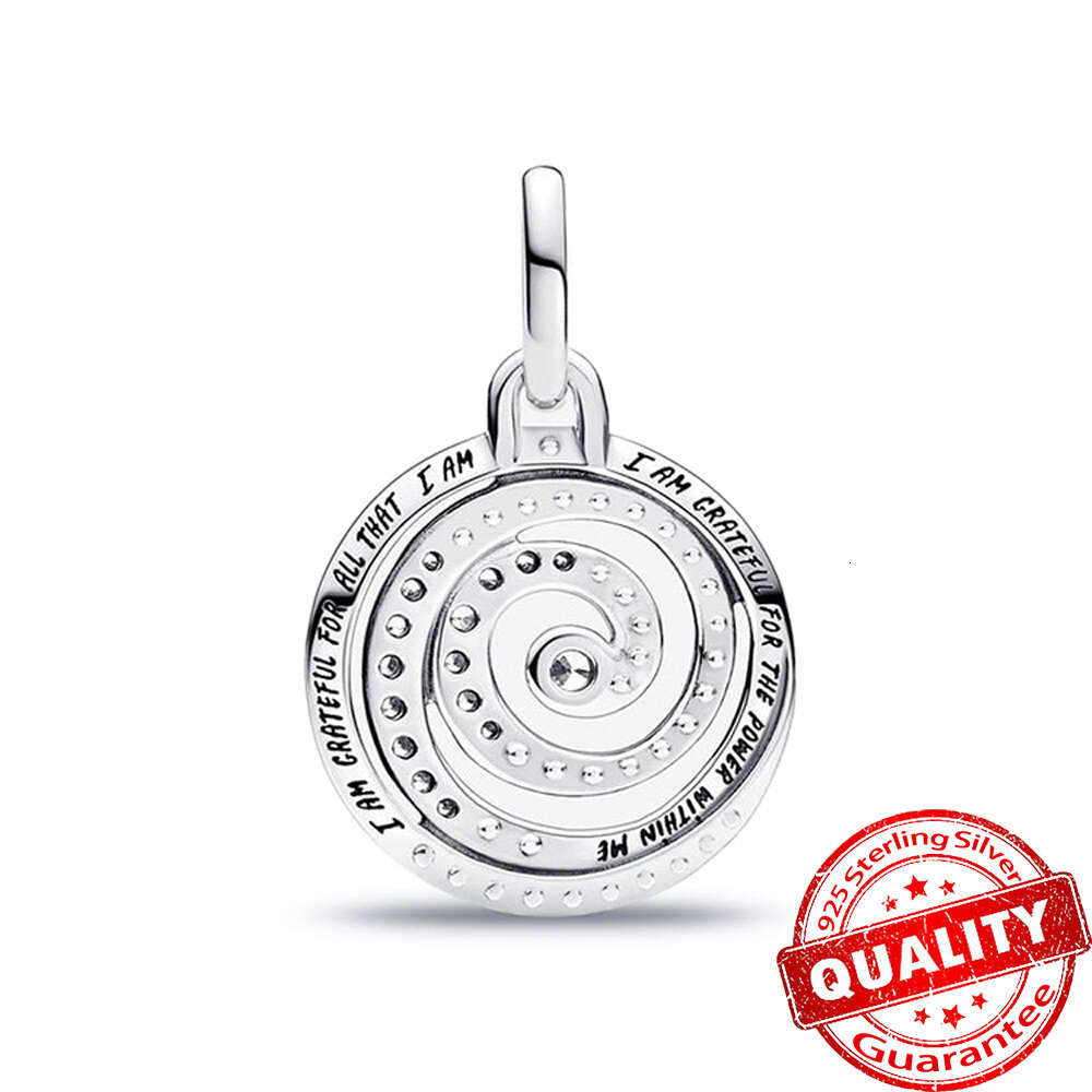 Me Series Gratitude Spiral Medallion Charm Fit Me Bracelet Mother Sterling Sier Jewelry 계절 추수 감사절 선물