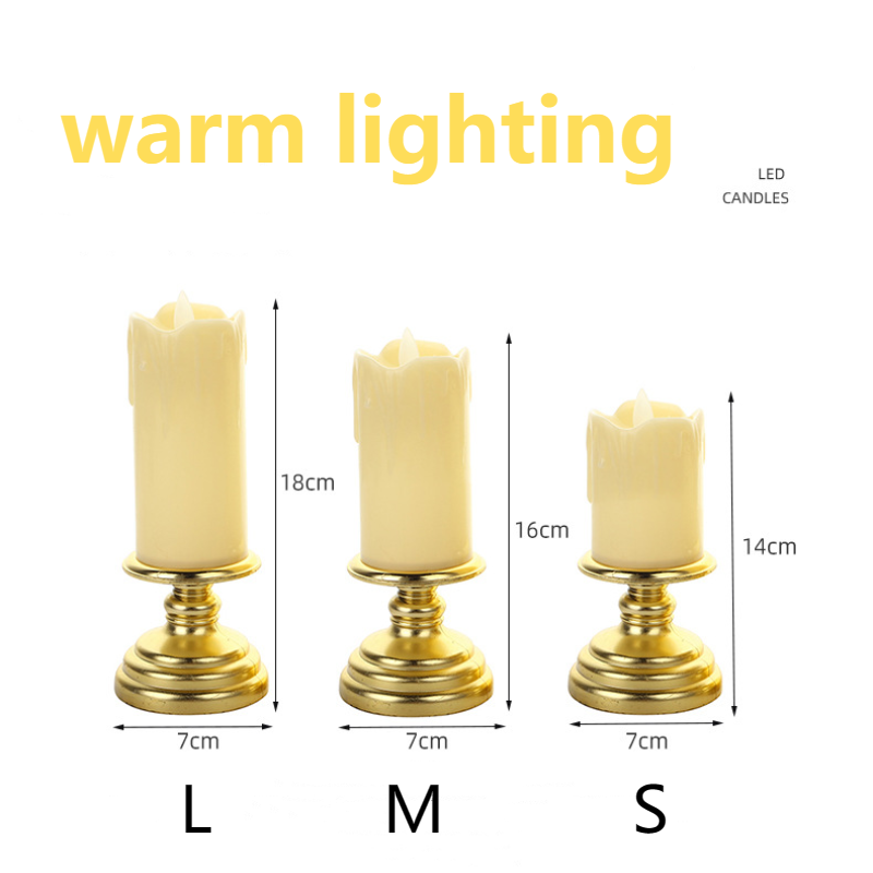 Simulerat ljus elektroniska lampor Candle Base Valentine's Day LED -lampor LED sovrumsbelysningar omgivande dekoration Holiday dekoration kyrka med detaljhandelsförpackningar