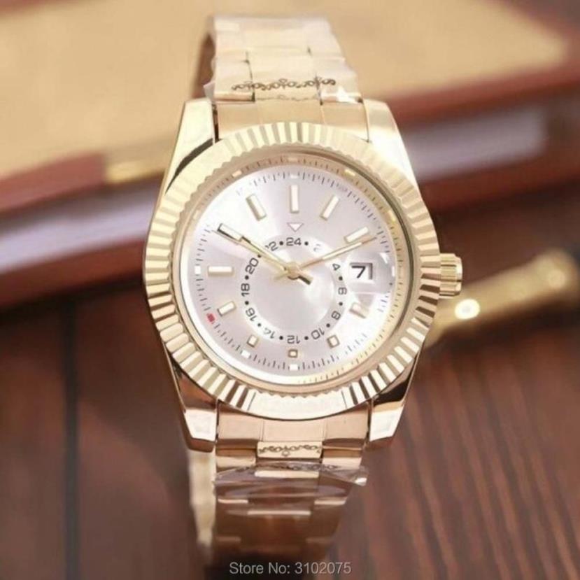 Drop 2021 Luxusuhr Top Marke Mode Sky-Uhr Datum Männer Quarz Gold Rolle Männliche Armbanduhr 30M Wasserdicht Armbanduhren294s