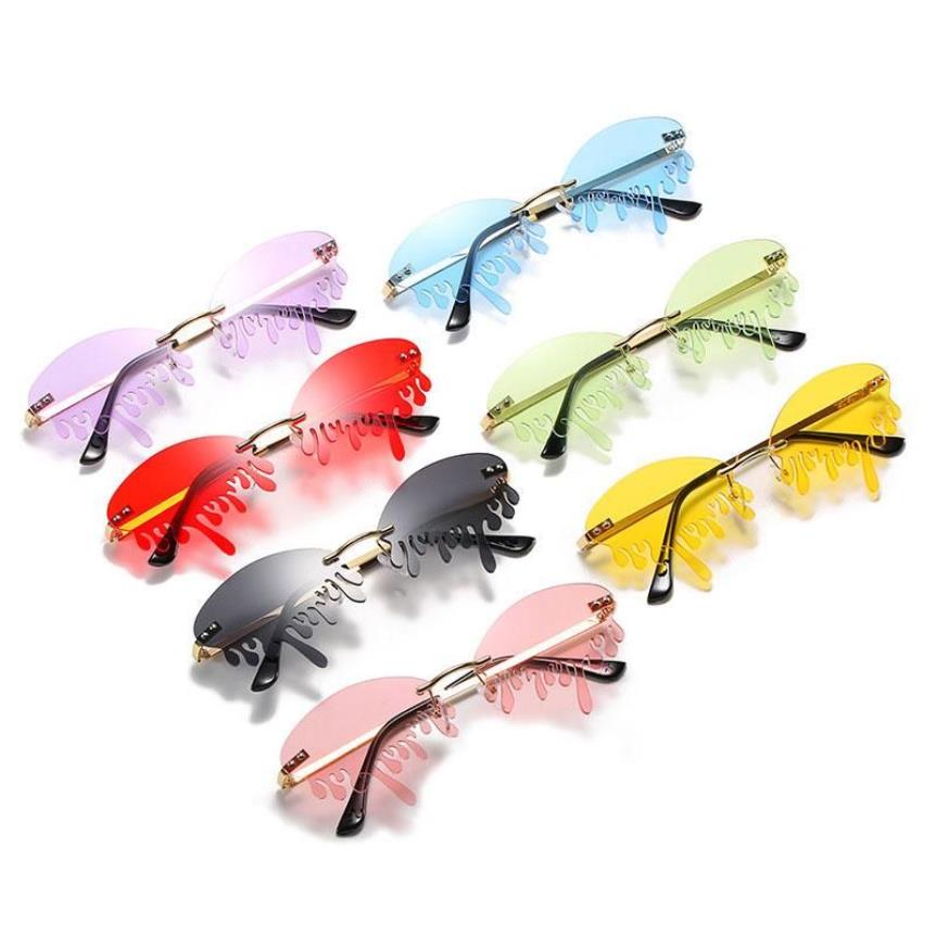 Женские солнцезащитные очки без оправы от дождя и облака, винтажные модные красочные солнцезащитные очки со слезами на глазах, забавные вечерние очки, УФ 400227p