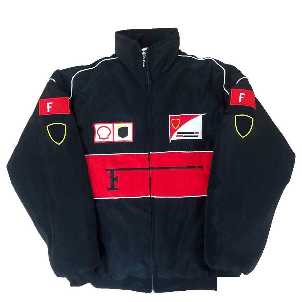 Odzież motocyklowa 2023 F1 Racing Suit Kurtki forma 1 retro college w stylu europejskim wiatrówki bawełniana kurtka fl haft haftowy wiatr