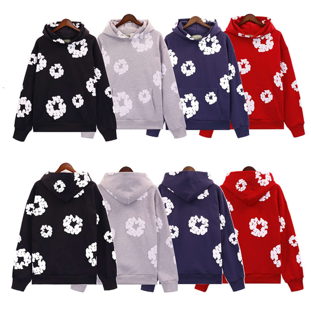 Trendy denims tears Main Line Kapok Hoodie Pants Casual Hoodie Men's and Women's Plush Sports Set