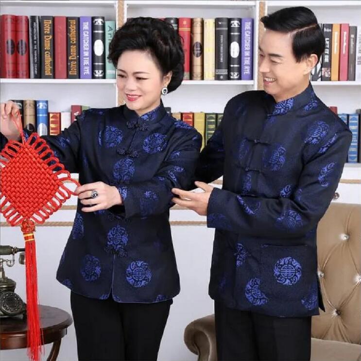 Atacado masculino feminino tradicional chinês tang terno de alta qualidade jaqueta de cetim roupas de ano novo hanfu festa de aniversário estilo casaco