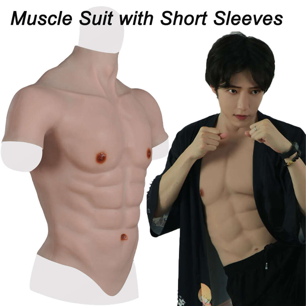 Costume Accessories Cosplay Muscles Sexy Men Silicone Male Real Chest Fake Belly for Crossdresser Dragqueen Artificial Simulation