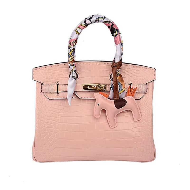 Totas de diseñador de Aabirdkin bolso bolso de bolso de bolso de bolso de cocodrilo rosa una bolsa mensajera de mujer 25 30 32kp