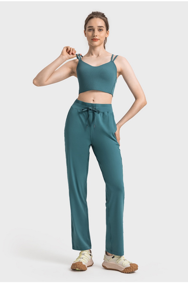 Creora Xiaoxing Spandex da donna Gamba dritta Pantaloni sportivi versatili casual Pantaloni da yoga fitness da allenamento attillati a vita alta da donna