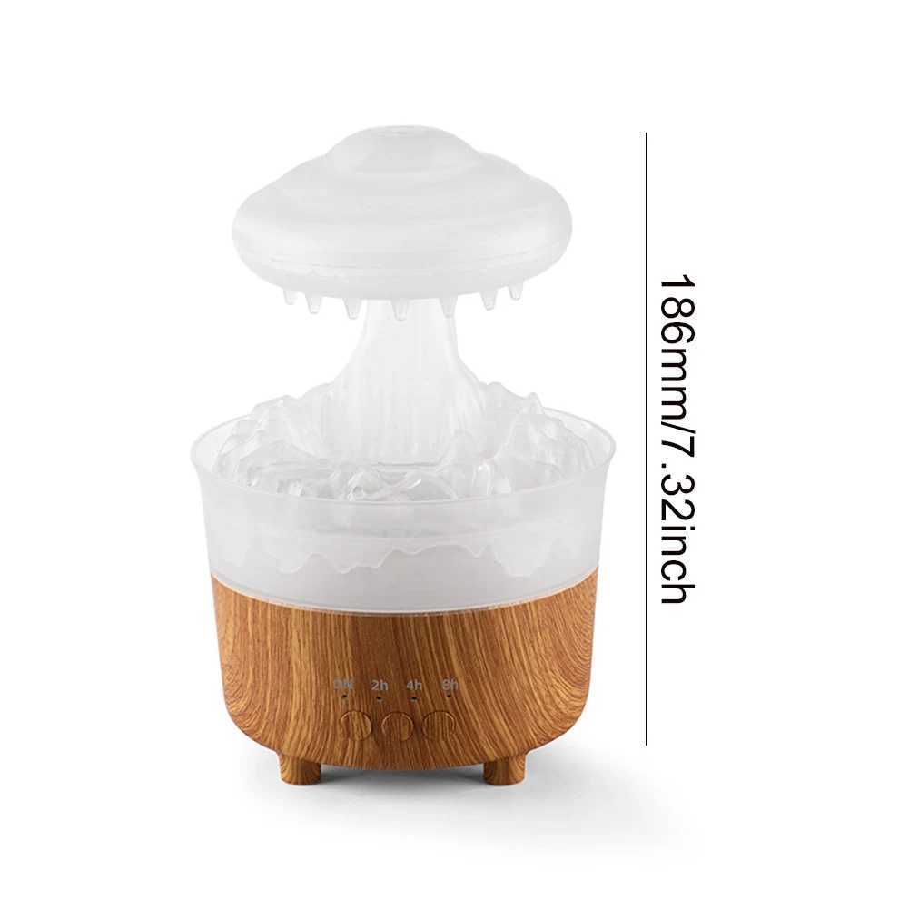 Luchtbevochtigers Aromatherapie-diffuser met romote-bediening Regenwolk Nachtlampje Multifunctioneel Oplaadbaar Thuis Slaapkamer Bureau Decor YQ240122