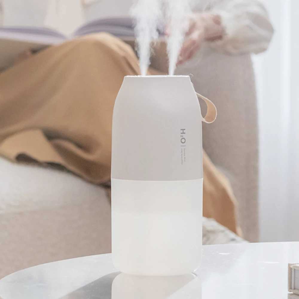 Humidifiers Double Jet Humidifier High Capacity Household Desktop High Fog Atmosphere Light Japanese And Korean Minimalist air Humidifier YQ240122