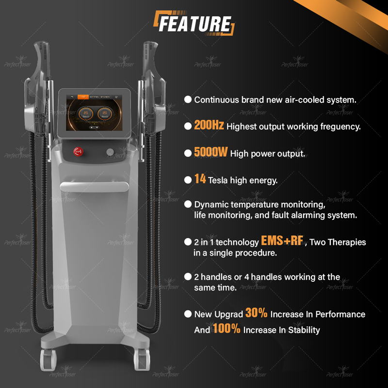 2024 dernière 14 tesla EMS machine emslim rf électrode d'élimination de la cellulite électrostimulation 4/5 poignées approbation CE FDA