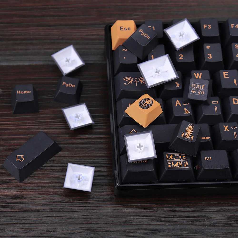 Toetsenborden Toetsenborden Pharaoh Thema Grote set Keycap PBT DYE-SUB Cherry Profile Keycaps voor MX Switch Mechanisch toetsenbord Engels Japans Aangepast YQ240123