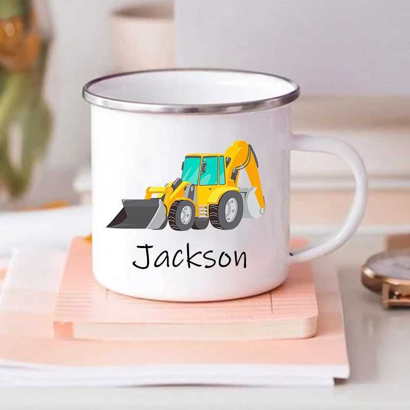 Tumblers Personalized Mug for Kids Hot Chocolate Custom Car with Name Mug for Boys Kids Handle Mugs Birthday Party Favors Children's Gift