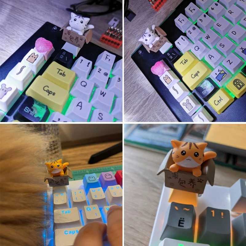 Tastiere PBT personalizzato Cartoon Anime Cat Keycap Fondo retroilluminato Keycaps Profilo OEM tastiera meccanica fai da te Regali bambini YQ240123