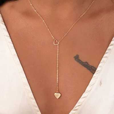 قلادة قلادة جديدة العلامة التجارية أزياء المجوهرات الجمال سحر النساء الفولاذ المقاوم للصدأ القلب قلادة سلسلة مجوهر