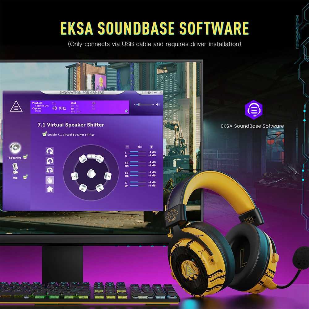 EKSA E900 Pro casque de jeu amélioré Gamer 7.1 Surround casque filaire avec microphones antibruit pour PC/PS4/PS5/Xbox J240123