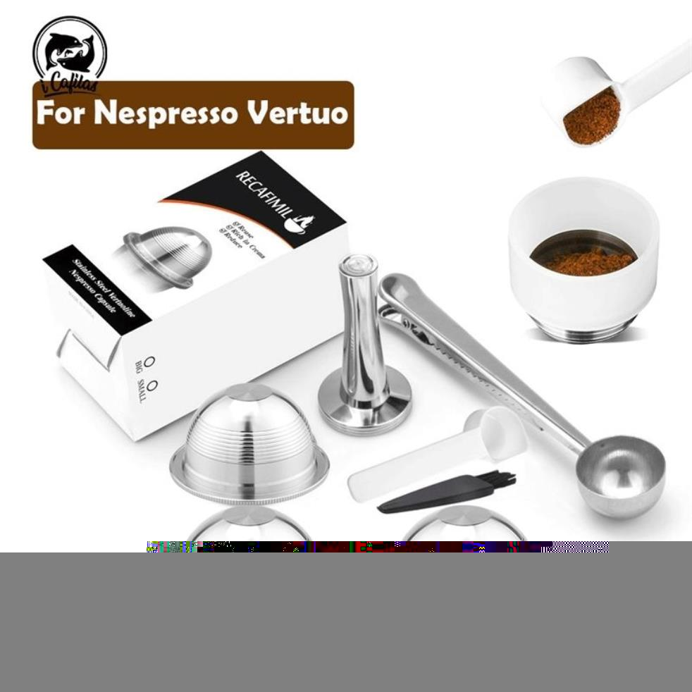 Capsules de café réutilisables iCas, dosette pour Nespresso Vertuoline GCA1 ENV135, filtres rechargeables en acier inoxydable, dosage 210712283f