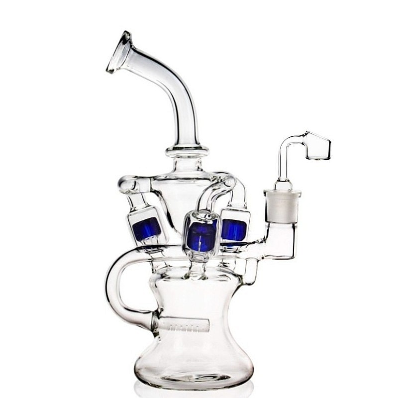 Bong in vetro unici Dab Rig e piattaforme petrolifere Perc Pipa ad acqua in vetro di tipo piegato Narghilè Chicha Accessori fumatori con ciotola in vetro con giunto Banger da 14 mm