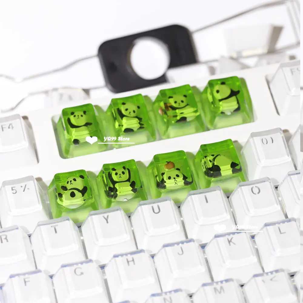 Keyboards Keyboards Cute Panda Keycaps For Cherry MX Switches Mechanical Keyboard Gaming Keycap OEM Profile Random shipping YQ240123