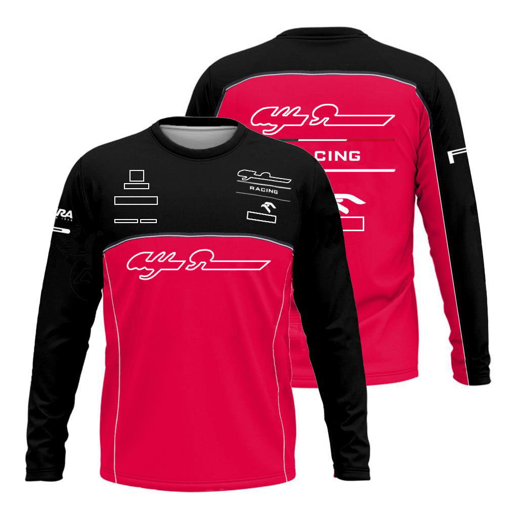 2023 Formel-1-Team F1 Rennanzug Langarm T-Shirt T-Shirt Schnelltrocknende Frühlings- und Herbstkleidung für Männer und Frauen mit der gleichen Größenanpassung