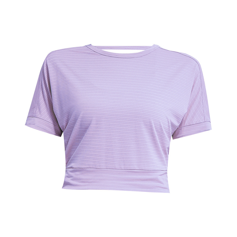 lu Camicia da yoga da donna Completo manica corta Girocollo Traspirante Senza cuciture Donna Fintness Palestra Corta Crop Top Maglietta estiva YD087