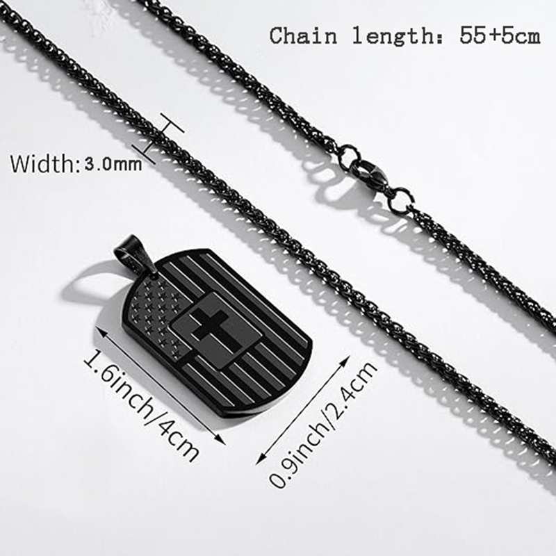 Collier croix drapeau américain pour hommes, pendentif Hip Hop, bijoux Rap, pendentif croix