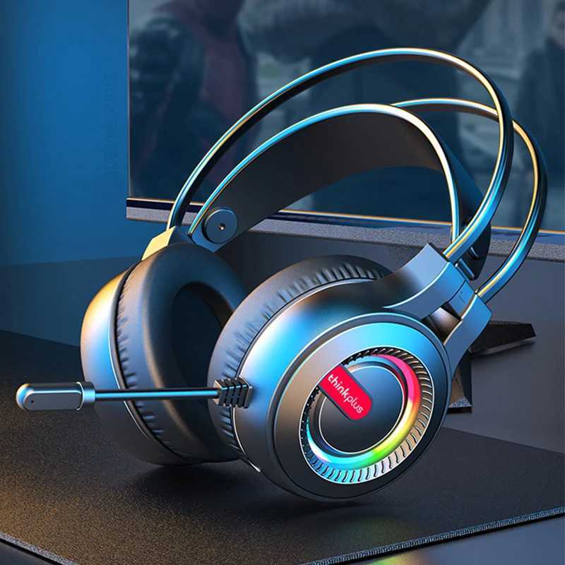 Headsets Lenovo G80 Head-mounted Earphone Gaming Esports Headphone 3.5mm Headset Noise Reduction Earbuds 7.1 Channel USB learning earbuds J240123