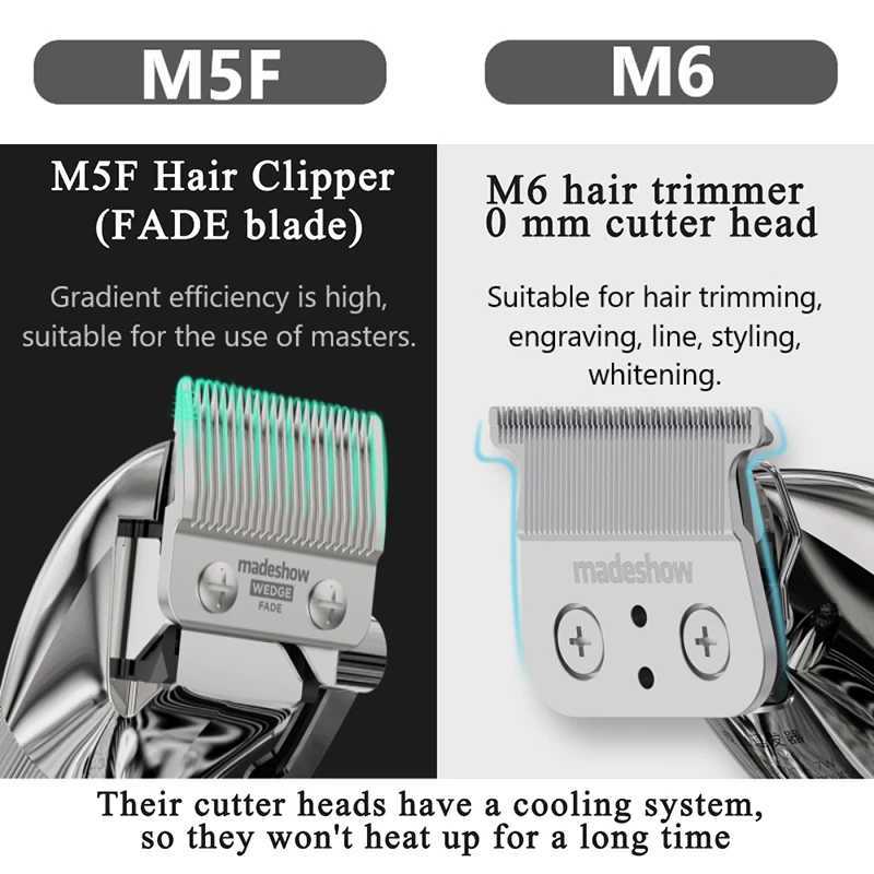 ヘアクリッパーマデショーM5F M6ヘアクリッパーマン用プロのヘアコードレスヘア切断機最高品質バーバーツールYQ240122