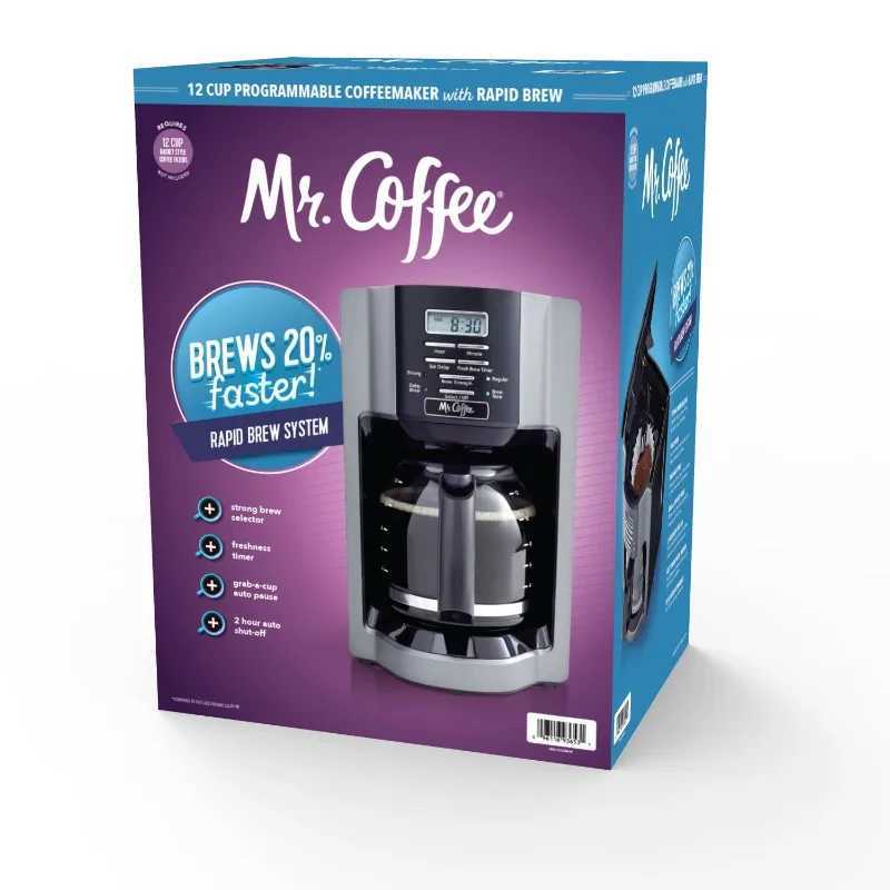 コーヒーメーカーDutrieux 12-Cupプログラム可能なコーヒーメーカーRapid Brew Brushed Metallic Electric Coffee Maker YQ240122