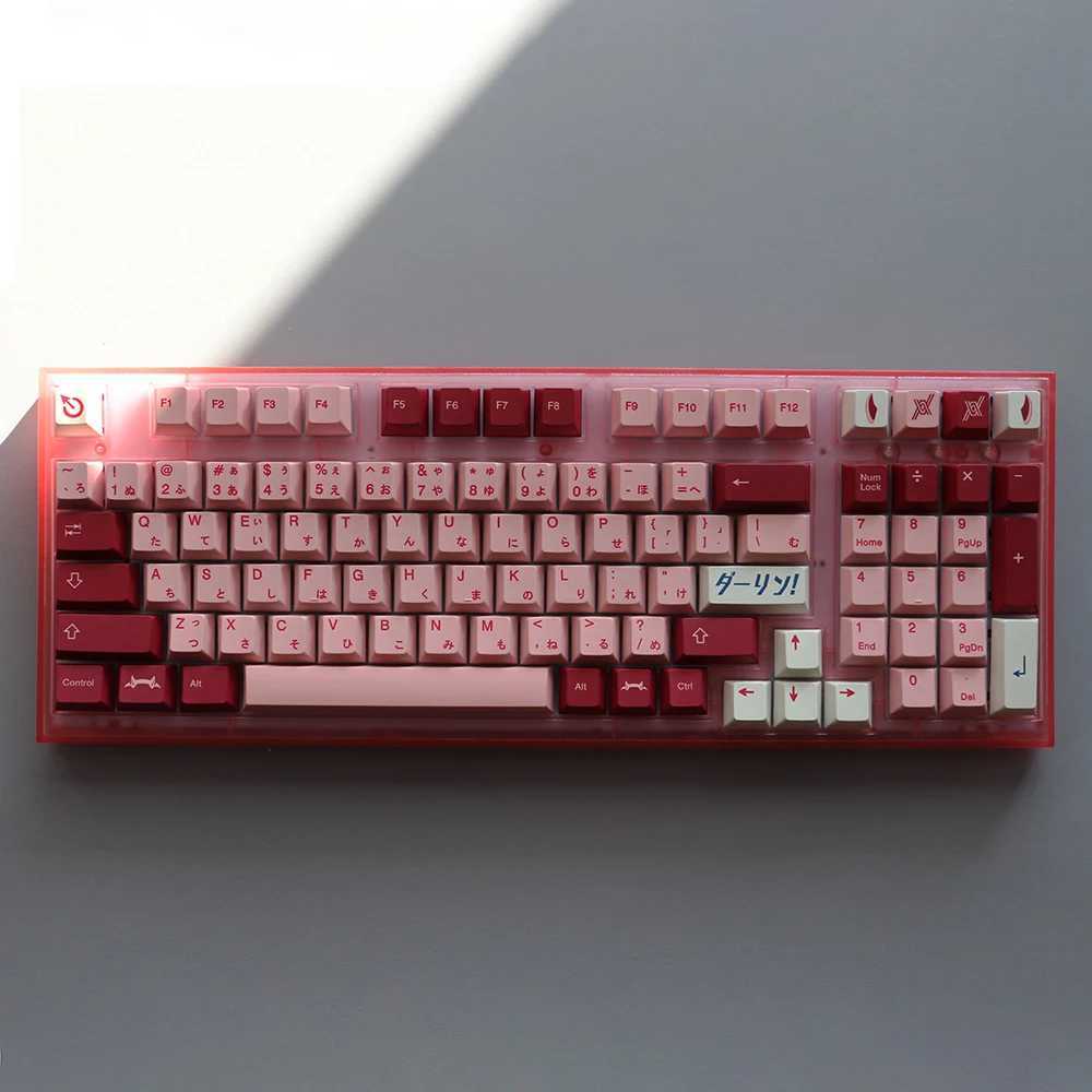 Tastaturen Tastaturen GMK Darling Großes Set Cherry Profile DYE SUB PBT Tastenkappe Japanische personalisierte Tastenkappen für mechanische Tastaturen 61/64/68/75 YQ240123