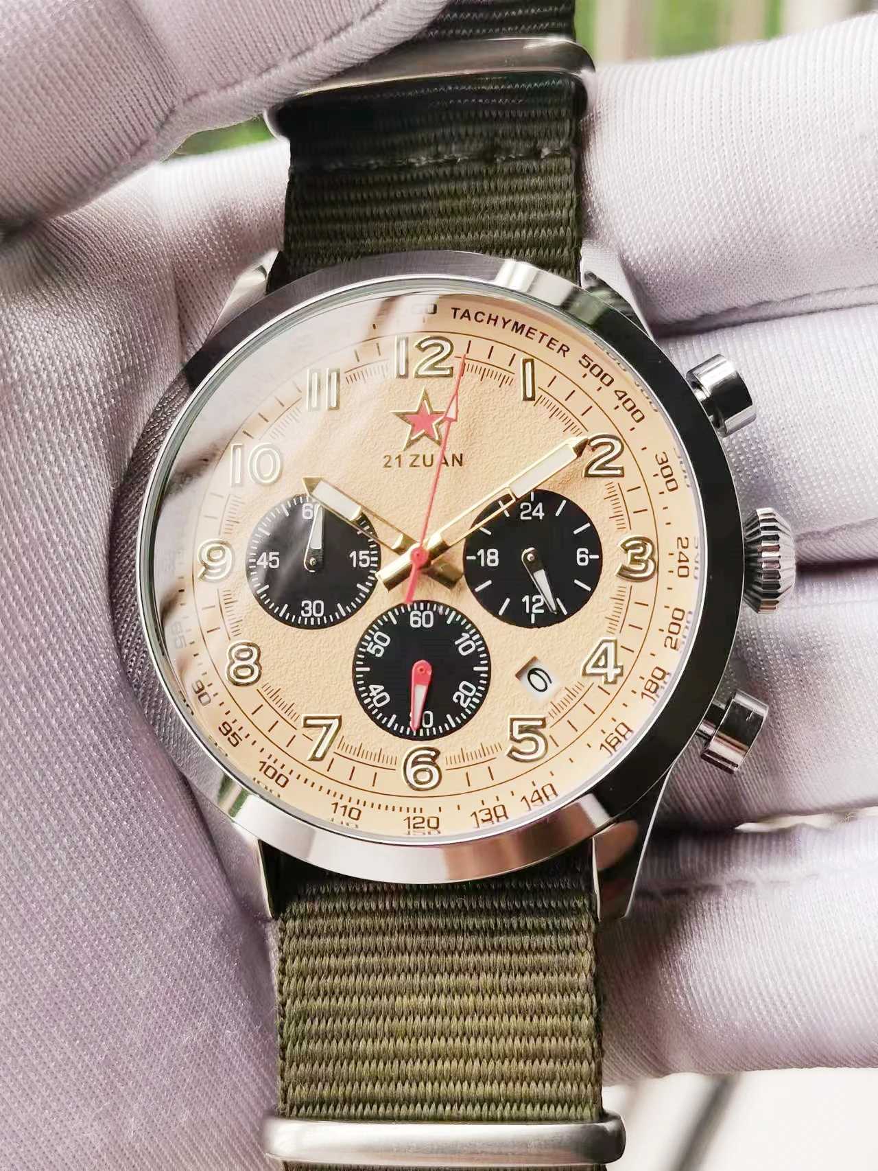 Другие 1963 Pilot Многофункциональный Night Glow Three Eyes Хронограф 1901 Panda Pan Flight Aviation Tough Guy Military YQ240122