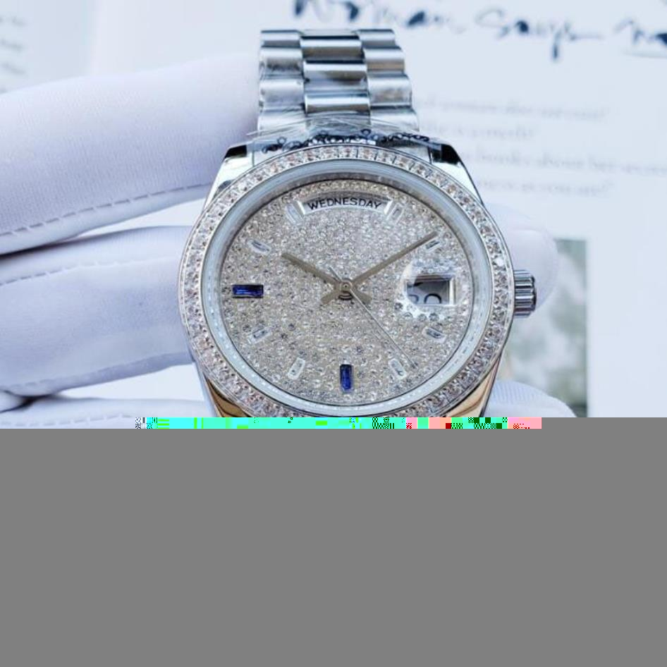 2021 New Women's Watch 40 مم مع Diamonds الياقوت مرآة أوتوماتيكية الساعات الميكانيكية المزدوجة التقويم الفولاذ المقاوم للصدأ wri214v