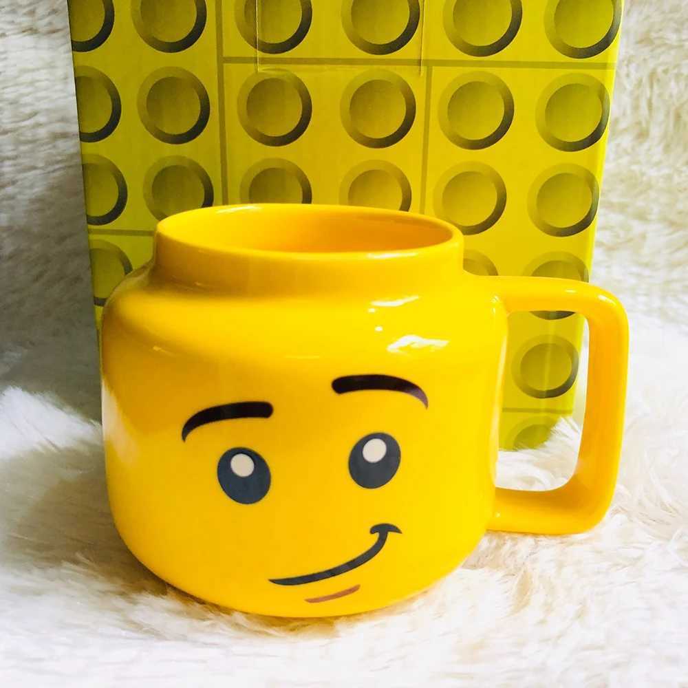 Tumblers 250ml Expression Ceramic Mug Figurine Head Ceramic Cup Cute Smiling Face Drinking Cup Children'S Christmas Gift Cup