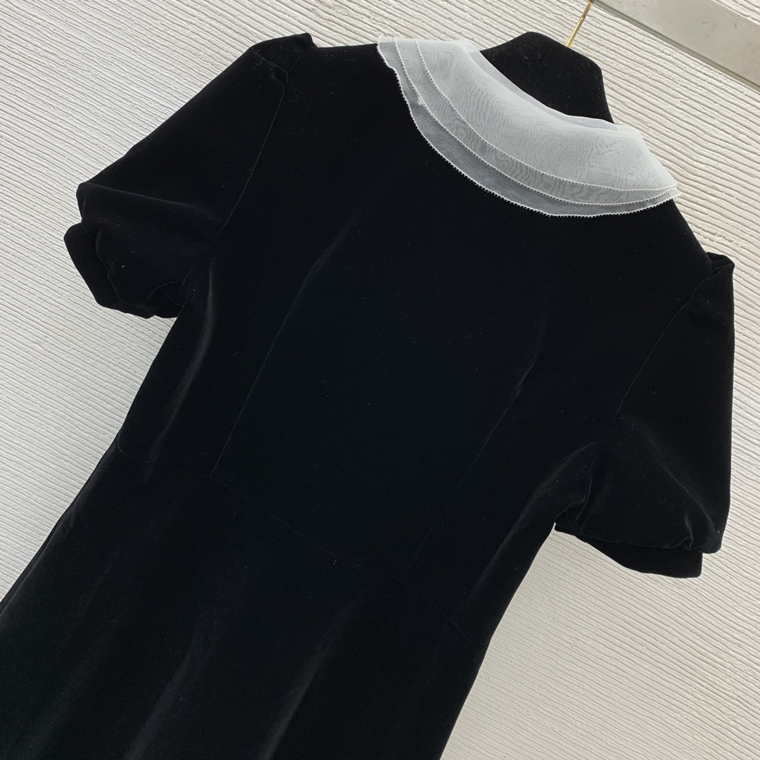 10061 XL 2024 Runway Dress SPring Summer Dress Crew Neck Black Brand Same Style Womens Dress Fashion High Quality weiniG24012286