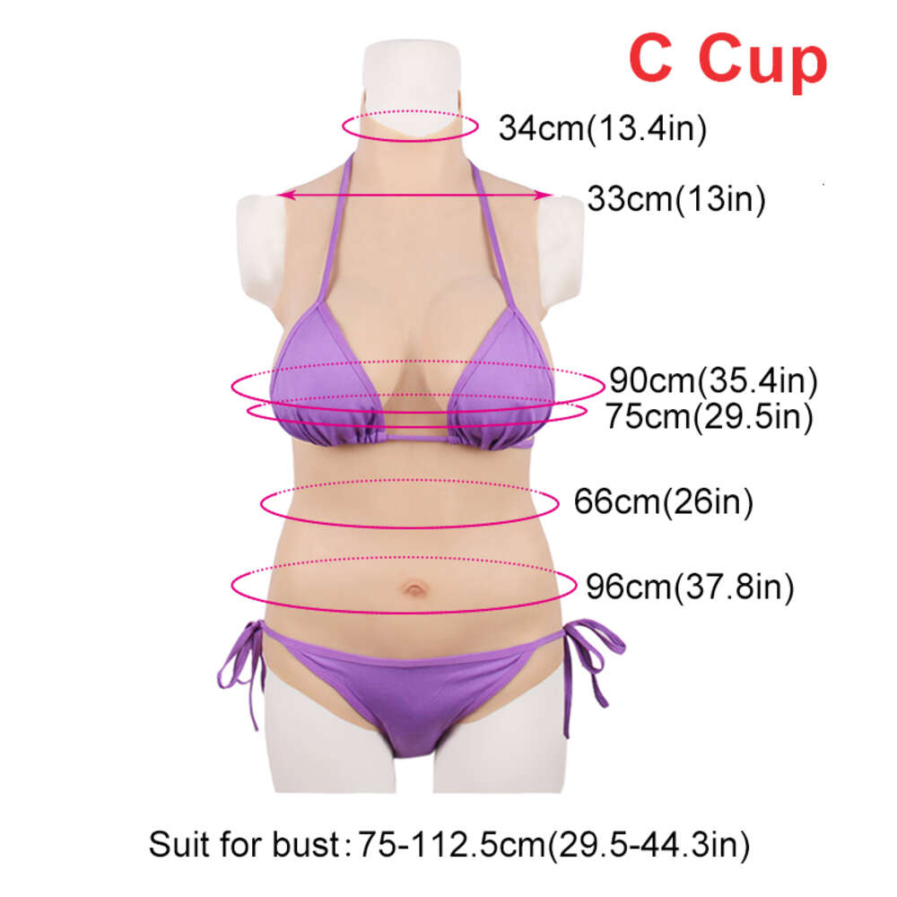 Accessoires de costumes Cosplay Sissy C Cup Femme Faux Seins Costume Formes de Sein Une Pièce Serrée Insérable pour Crossdresser Transgenre Dragqueen