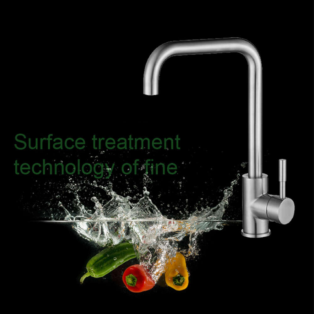 2024 Kitchen Faucet Hot And Cold Water Mixer Tap Stainless Steel Water Tap 360 Rotation Deck Mounted Kitchen Sink Faucet