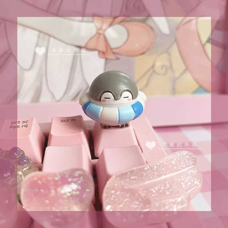 Claviers Pbt personnalisé dessin animé Anime Keycap mignon pingouin Keycaps pour Cherry MX clavier mécanique clé Cap jeu décoration accessoires ESC YQ240123