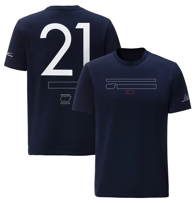 T-shirt de l'équipe F1 Été nouvelle combinaison de course F1 T-shirt à manches courtes et col rond à séchage rapide personnalisé pour hommes et femmes.