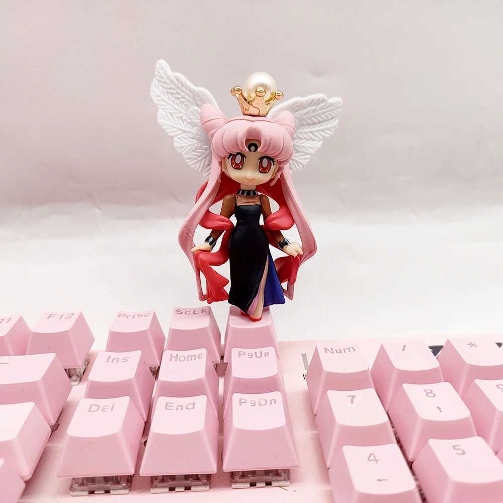 Tastaturen Tastaturen Nettes schönes Mädchen Tastaturkappe Dekoratives Zubehör PBT Anime Kawaii Rosa Gelb Esc Cherry MX Mechanische Tastatur Tastenkappen YQ240123