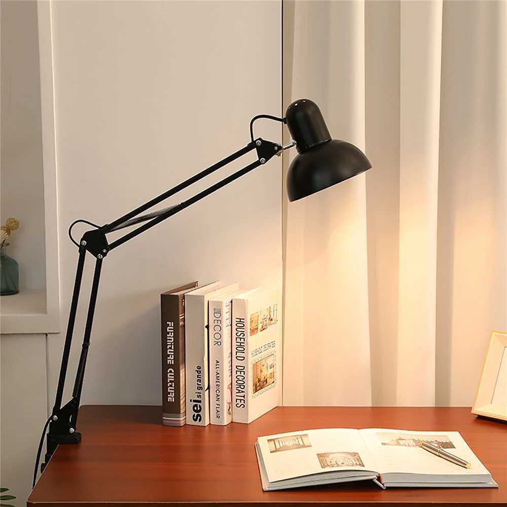 Lampes de bureau 2023LED bras long protection des yeux amélioration des ongles lampe de table ciliaire lampadaire clip de tir chevet apprentissage travail réparation tatouage YQ240123