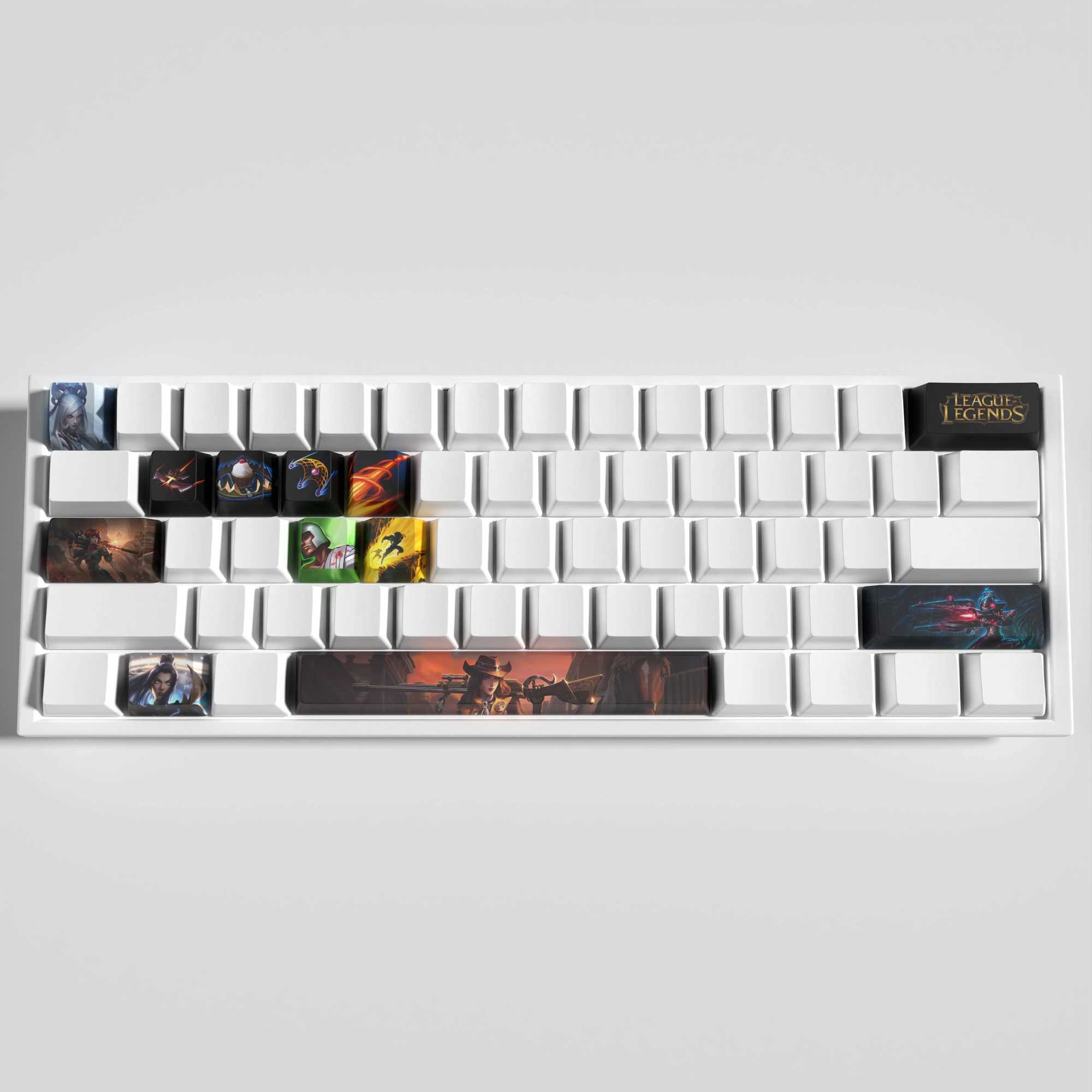 Keyboards Keyboards Caitlyn keycaps League of Legends keycaps game keycaps OEM Profile 12keys PBT dye sub keycaps YQ240123