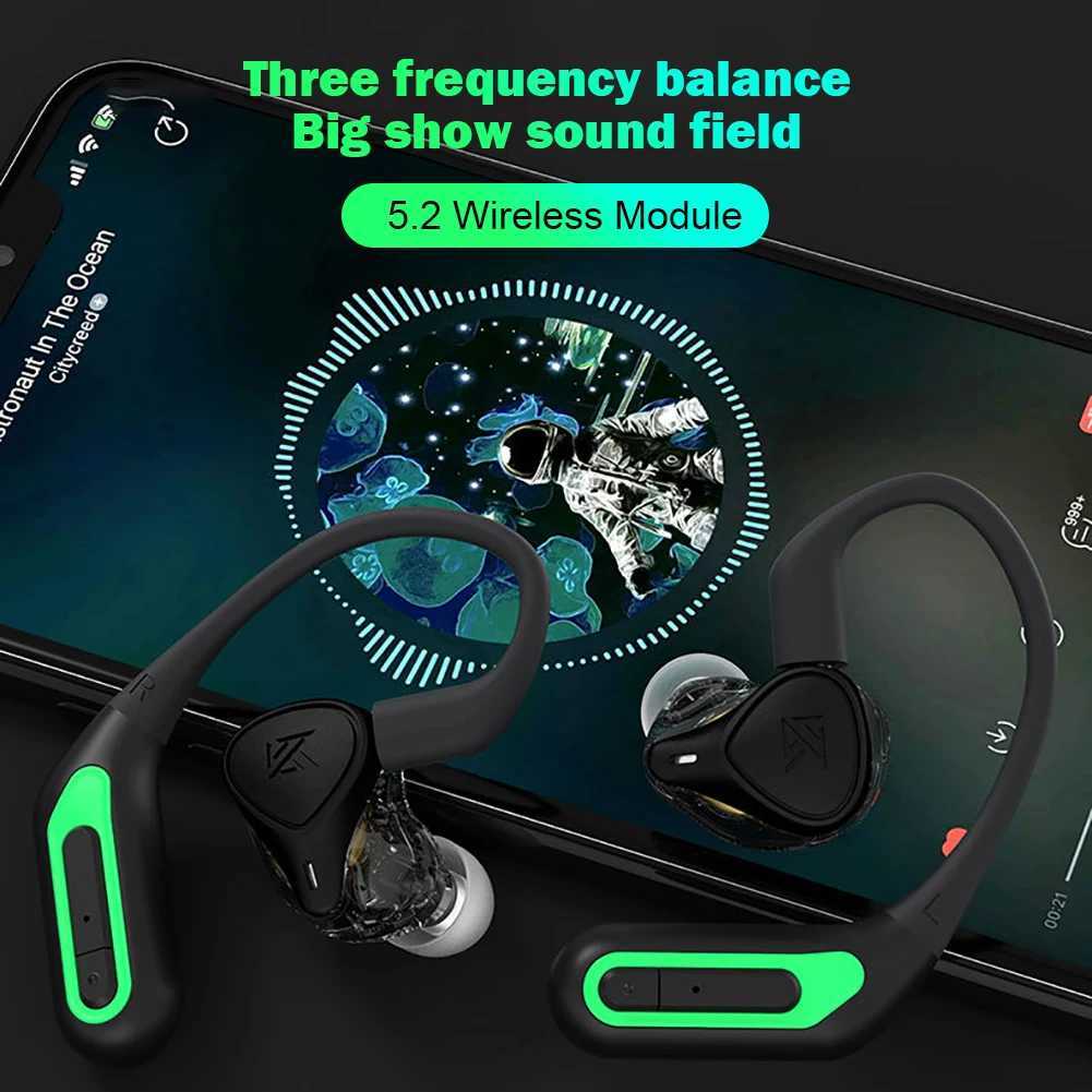 Mobiltelefonörlurar KZ AZ10 TWS Bluetooth 5.2 Wireless Upgrade Cable Module Earhook Hifi Headset Sport Game Headphone Line Connector för KZ ZS10 Pro J240123